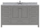 Caroline Avenue 60" Single Bath Vanity, Gray, White Marble Top and Square Sink