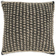 Throw Pillow Cover With Knotted Design, 20"x20", Black/White