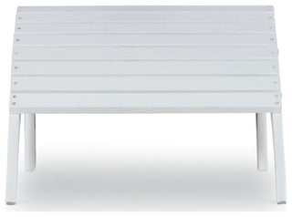 Hawthorne Collections Transitional Wood Outdoor Ottoman in White