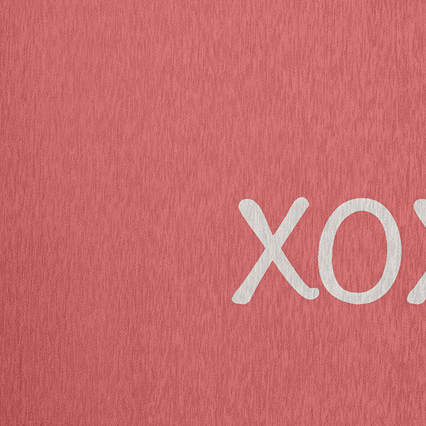 XOXO Valentines Chenille Rug, Coral, 5'x7'