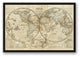 Distressed Vintage Hemispheres 20x30 Black Floating Framed Canvas