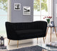 Margo Velvet Upholstered Set, Black, Loveseat