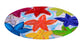 Sea life round chenille area rugs from my art. Approximately 60", Colorful Starf