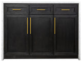 Palisade 48" Kitchen Island, Dark Oak, Engineered Marble