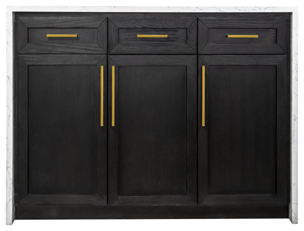 Palisade 48" Kitchen Island, Dark Oak, Engineered Marble