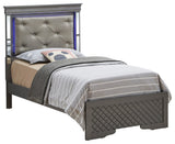 Verona LED Panel Bedframe, Charcoal, Full