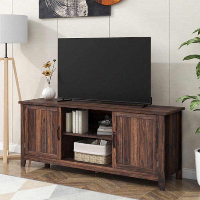 60 inch Retro TV Stand adjustable panels Open Style TV Cabinet
