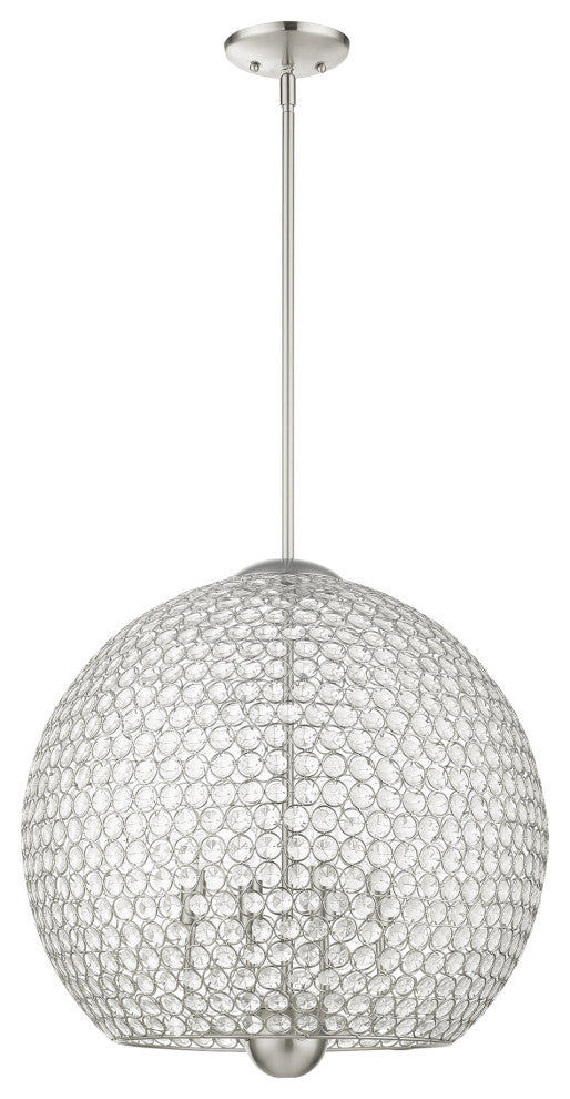 Brushed Nickel Casual, Sparkling, Shimmery, Transitional, Pendant