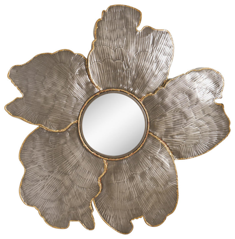 Flower Wall Mirror, Light Gunmetal, Large