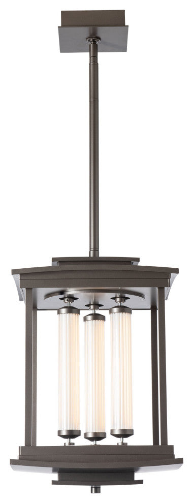 Athena 3-Light LED Lantern Dark Smoke Clear Glass
