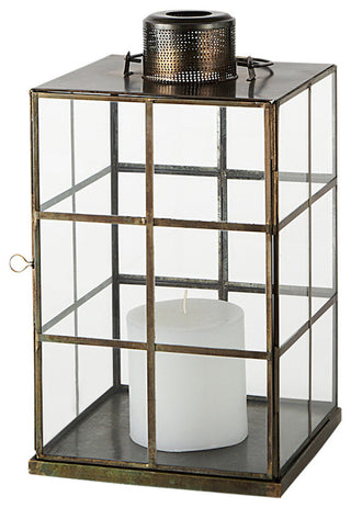 Grimwig, Small, 8Lx8Wx15H Gold Glass Lantern