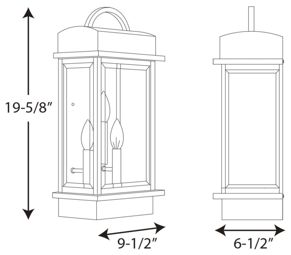Santee 3-Light Large Wall Lantern, Antique Bronze