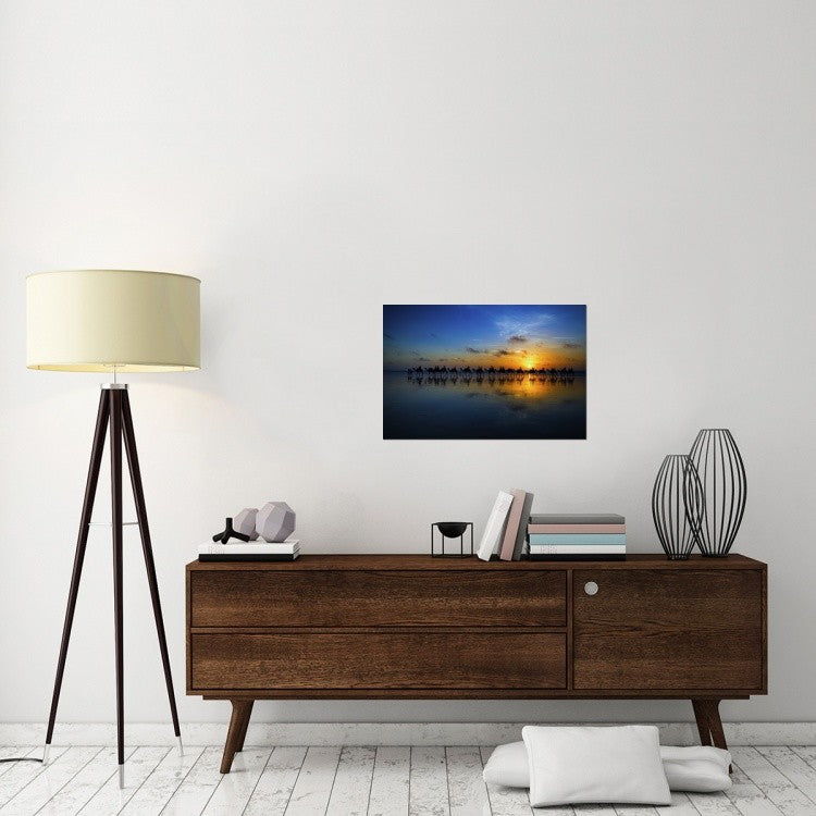 "Sunset Camel Ride" Stretched Canvas Giclee by Louise Wolbers, 30"x20"