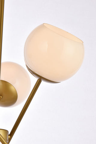 Avery 24" Pendant, Brass With White Shade