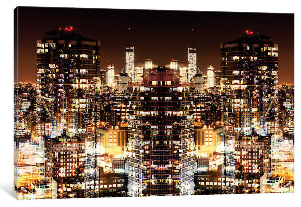"New York Reflection Manhattan Night" by Philippe Hugonnard, 18x12x1.5