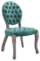 Exhibit French Vintage Dining Performance Velvet Side Chair, Teal