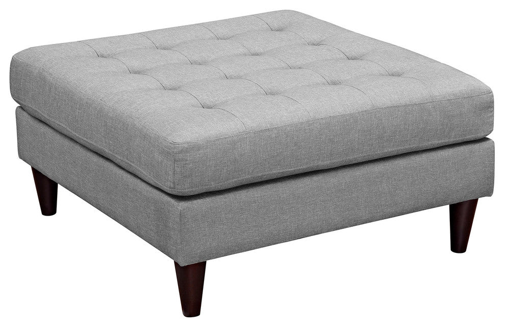 Empress Upholstered Large Ottoman, Light Gray