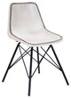 White Contrast Stitch Leather Dining Chair