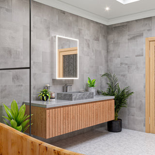 Alfi Brand 24" Solid Concrete Rectangular Above Mount Vessel Sink