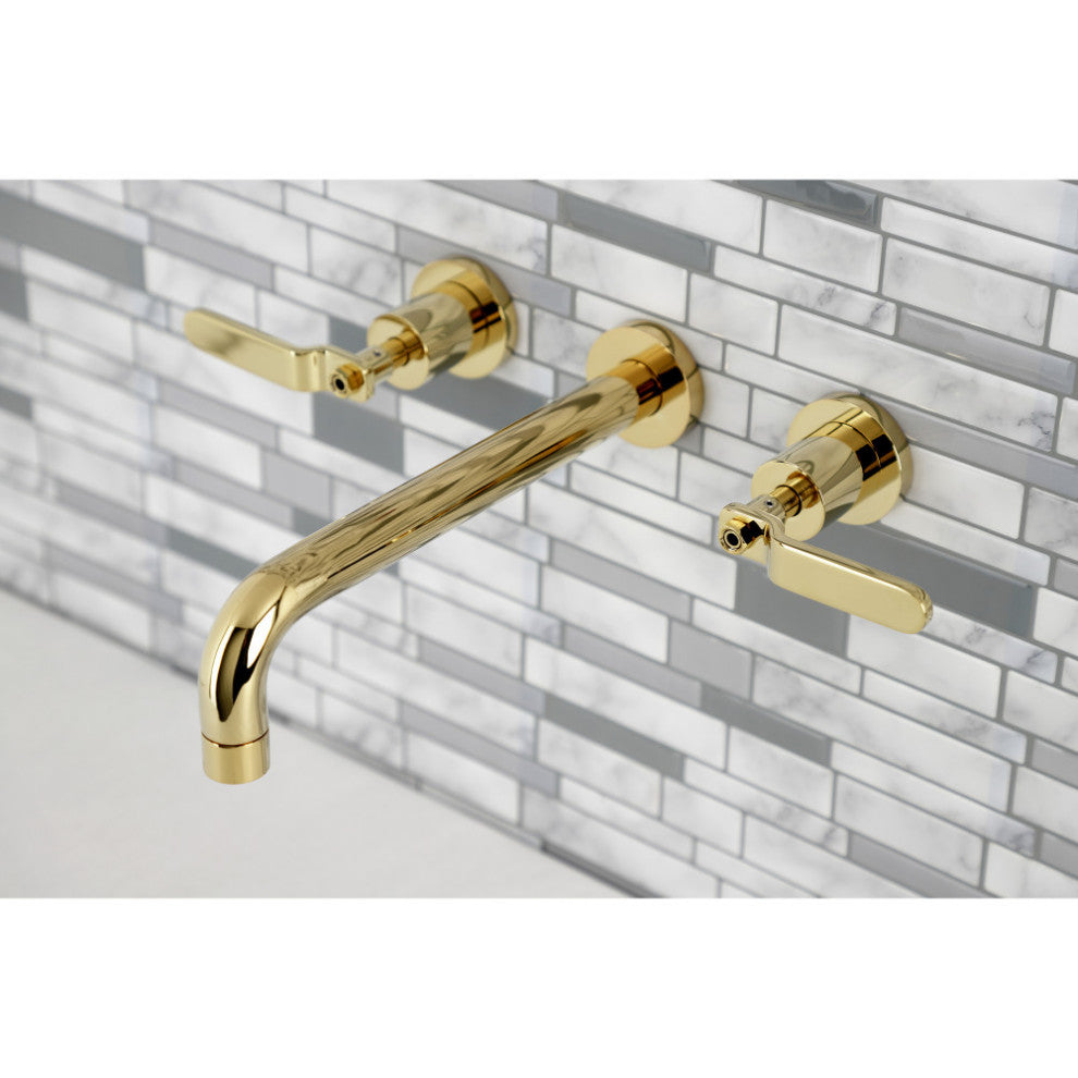 KS8022KL Two-Handle Wall Mount Tub Faucet, Polished Brass