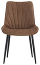 20 in.W Indoor Velvet 4 Dining Chairs with Cushions and Coated Legs, Brown
