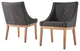 Keighley Button Tufted Dining Chair, Set of 2, Dark Grey