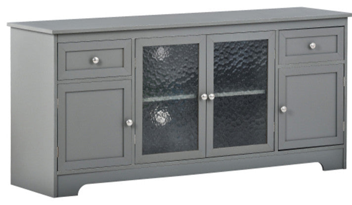 65 inch TV stand with 4 doors adjustable panels cabinet with light freen finish