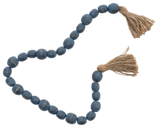 Wood, 25" Bead Garland, Blue