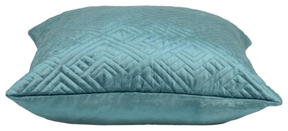 Quilted Teal Decorative Throw Pillow