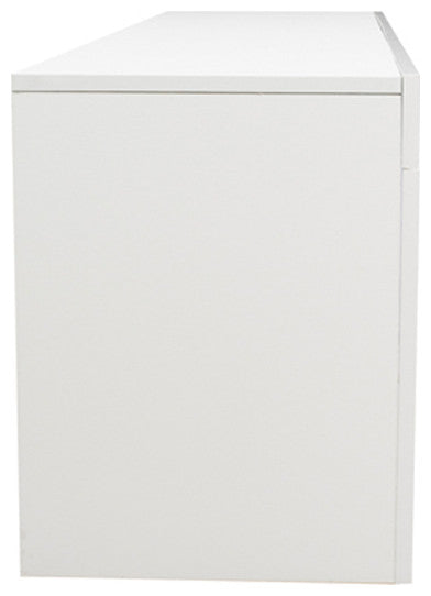 White TV Stand MDF Large TV Base  with LED Light TV Cabinet.