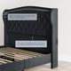 Queen Platform Bed Frame with Fast Charging Port, No Box Spring Needed, Gray