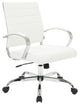 LeisureMod Benmar Leather Office Chair White