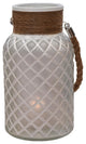 10" White Diamond Texture Candle Holder Lantern
