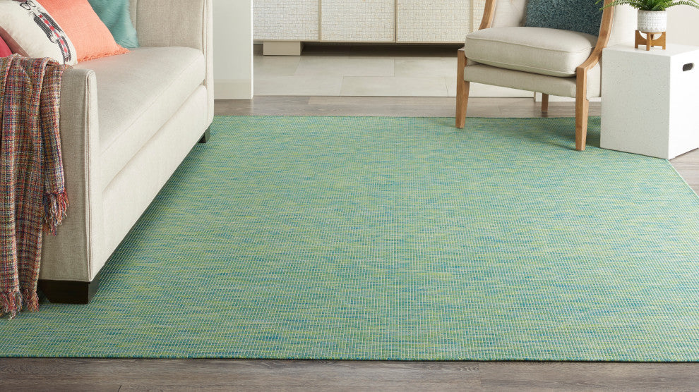 Nourison Positano Contemporary Area Rug, Blue/Green, 10'x14'