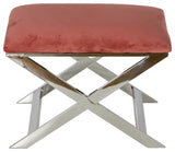 Cortesi Home Komodo X Bench Ottoman, 23", Blush Pink