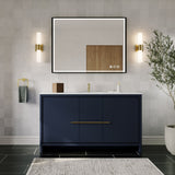 The Esconde Bathroom Vanity, Single Sink, 60", Blue, Freestanding