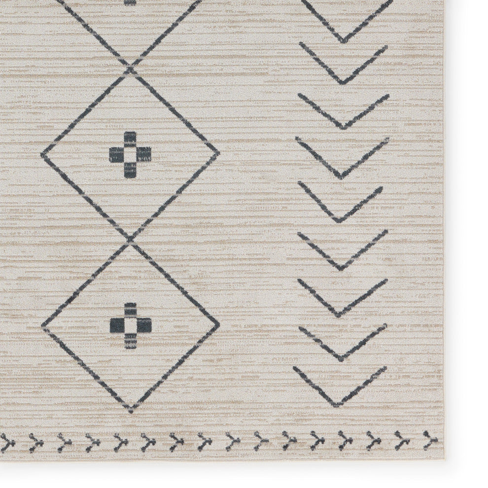 Machine Washable Vibe by Jaipur Living Taos Tribal Cream/ Dark Slate Area Rug, 9