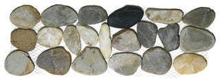 Hand-selected natural cobblestone pebble tile border, seamless install
