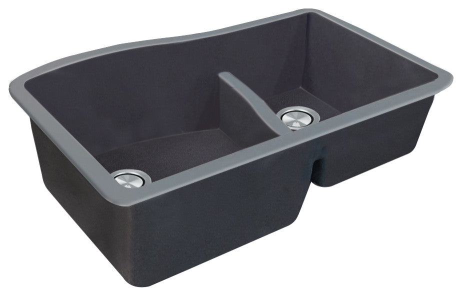 Transolid Aversa SilQ Granite 32-in. Undermount Kitchen Sink within Grey