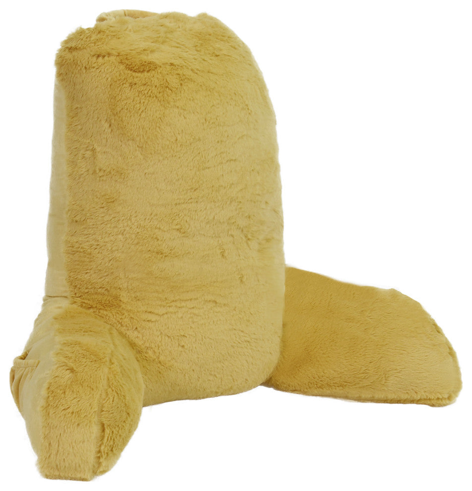 Faux Fur Bedrest Shell, Ochre, 28"x30" X17"