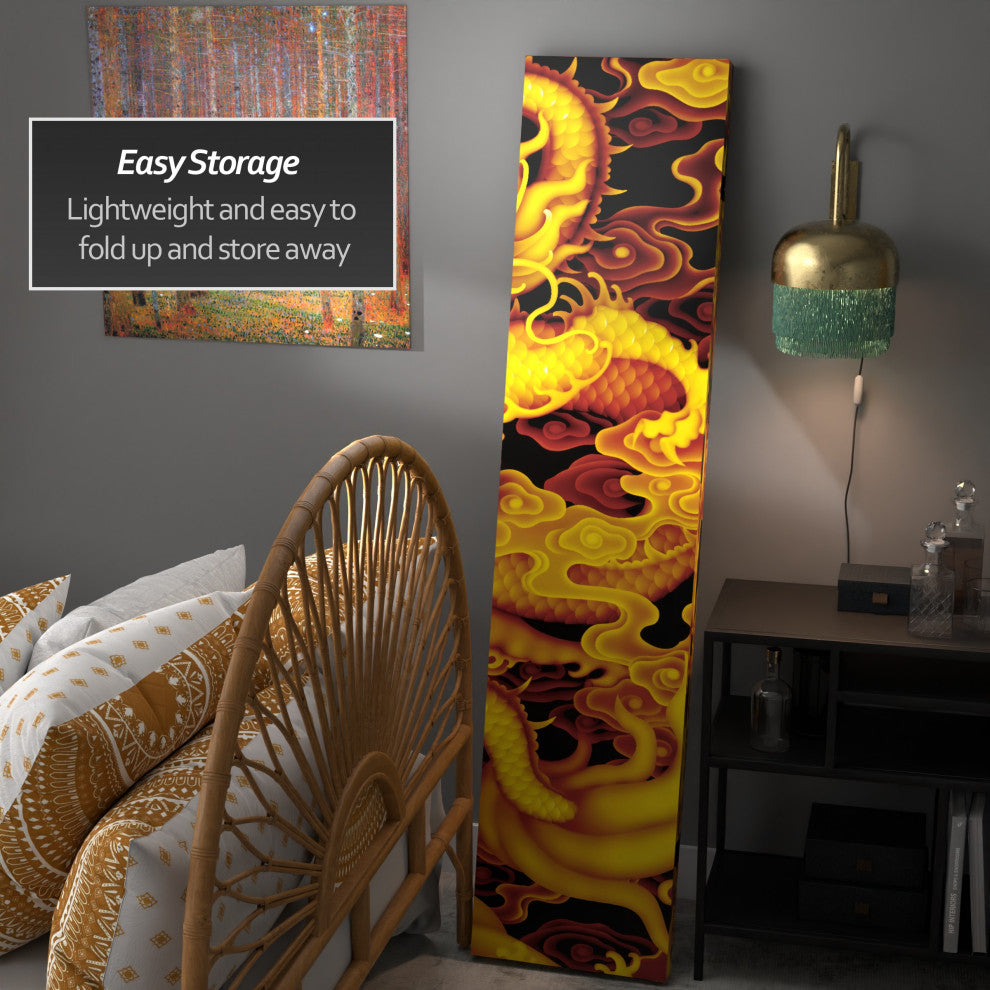 6' Tall Dragon Fire on the Mountain Double Sided Room Divider