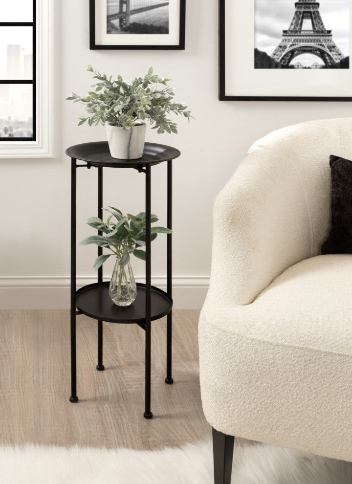 Mahdavi Plant Stand Table, Black, 12x12x27