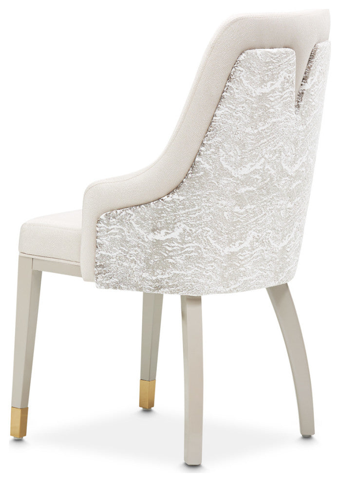 Carmela Dining Arm Chair, Set of 2, Shimmer Ivory