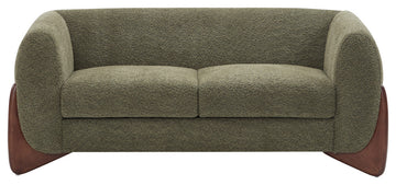 CKH 63" Upholstered Boucle Fabric Sherpa Loveseat, Olive Green