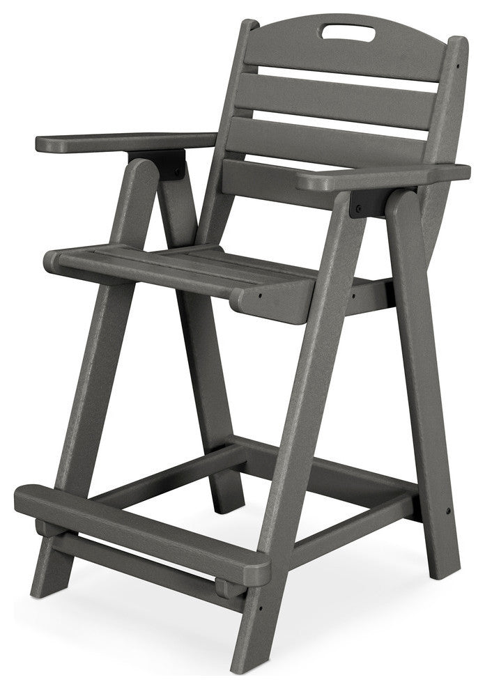 Polywood Nautical Counter Chair, Slate Gray