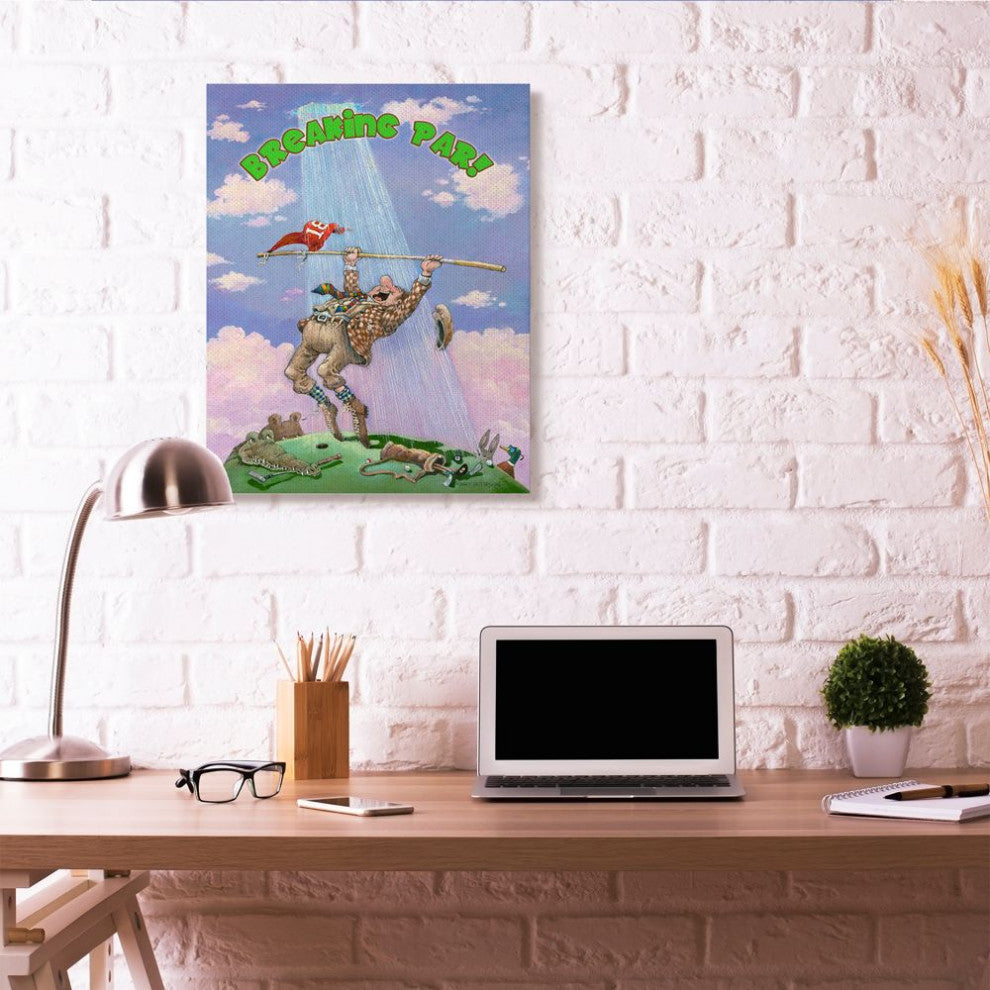 Stupell Industries Breaking Par Funny Golf Cartoon Sports Design, 30"x40"
