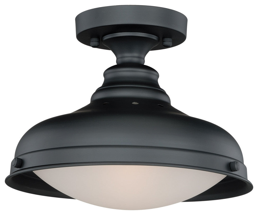 Vaxcel, Keenan 1-Light Oil Rubbed Bronze Semi-Flush Mount Ceiling Light