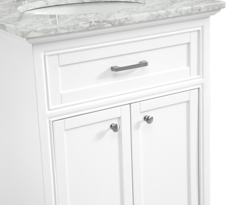 Amber Single Bathroom Vanity, Blue, White, 24"