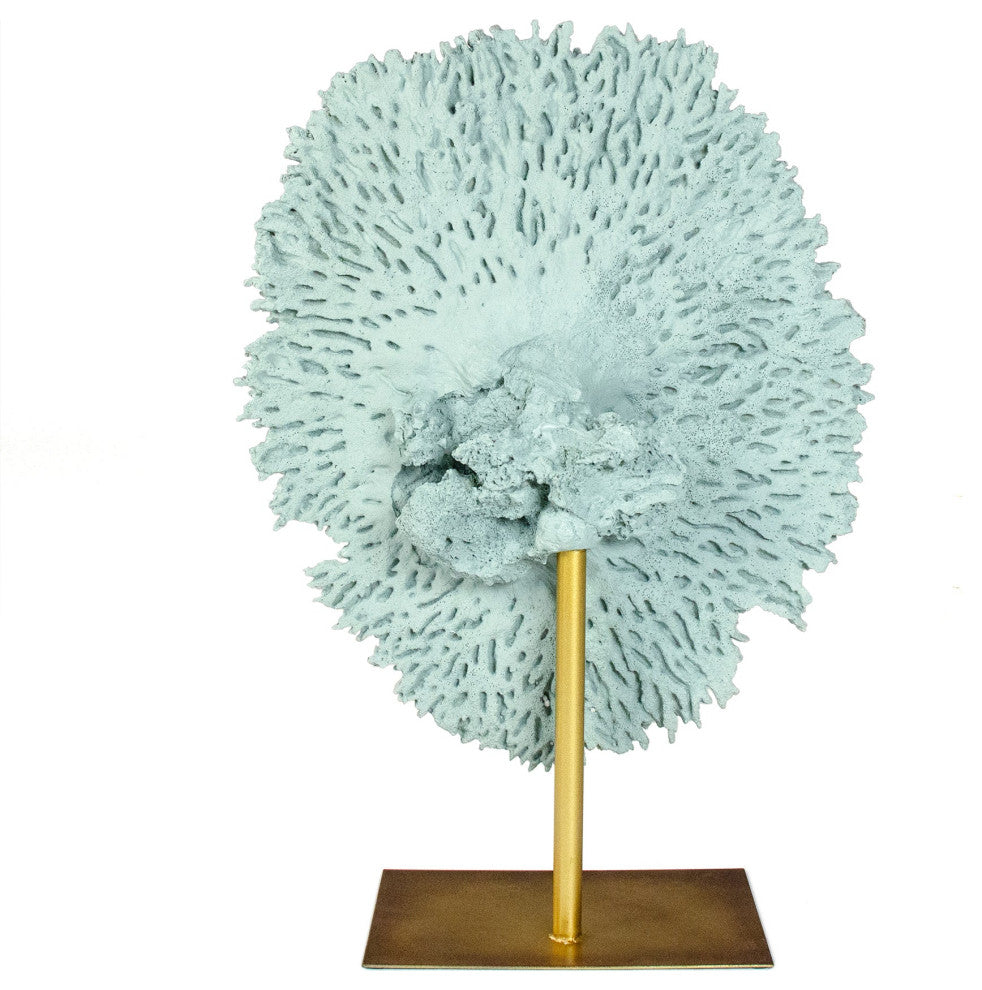 Blue Coral on Gold Base