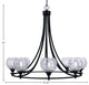 Paramount Uplight 8-Light Chandelier, Matte Black, 6" Clear Ribbed Glass